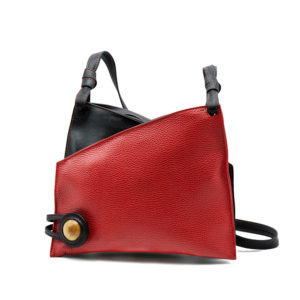 Sac à Bandoulière Elsa I en cuir rouge grainé