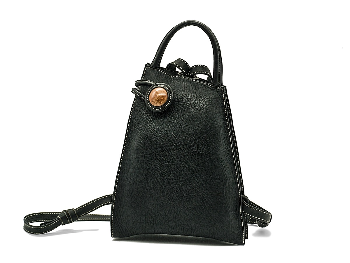 Sac à dos Zéna noir en cuir pleine fleur