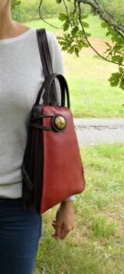 sac à dos Zéna rouge grainé