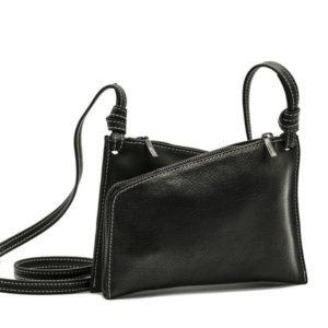 Pochette Mini-Elsa en cuir grainé noir