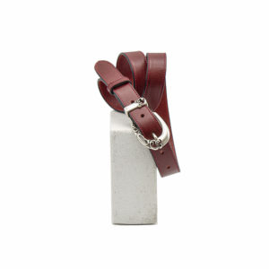 ceinture Fleur en cuir d'une seule épaisseur rouge