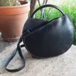 Rondo noir en cuir noir crispé naturel