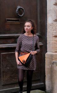 Delta II en cuir orange grainé