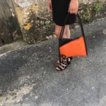 Sac Elsa II en cuir orange vif grainé