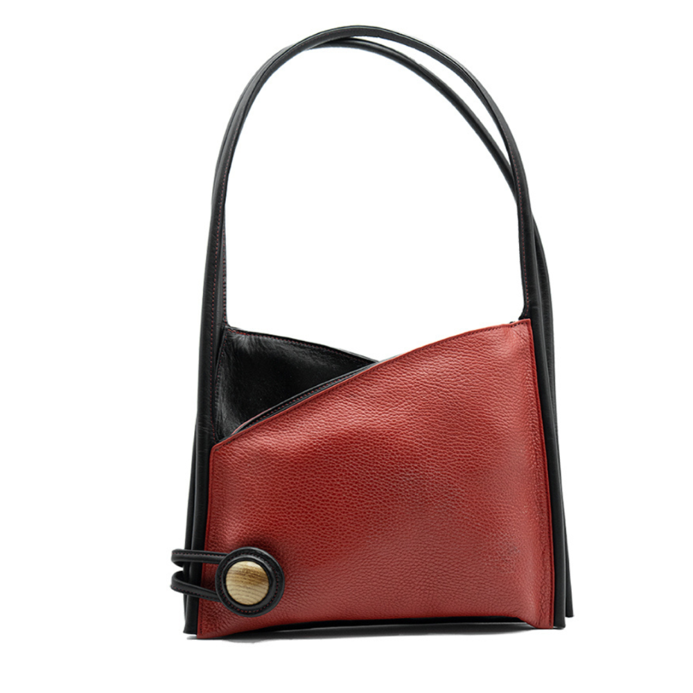 Sac à bandoulière rouge en cuir grainé Elsa II