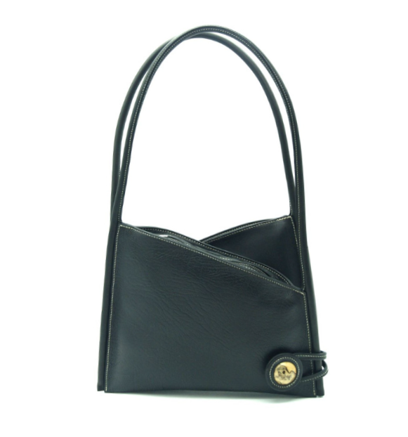 Sac à anses en cuir crispé naturel