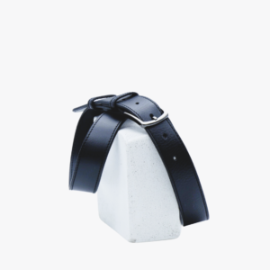 Ceinture Dorig 3.5 cm en cuir noir et boucle zamak