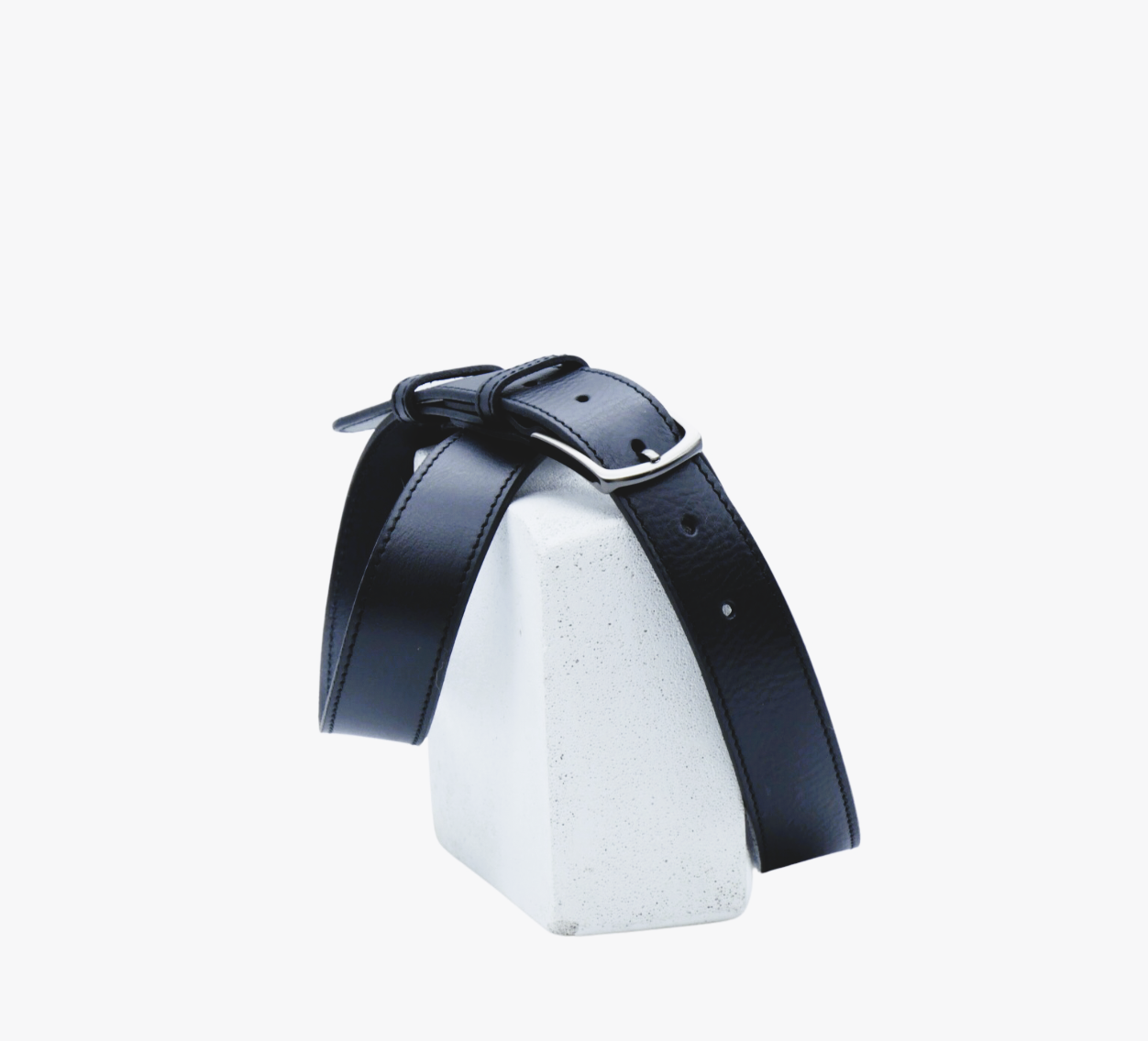 Ceinture Dorig 3.5 cm en cuir noir et boucle zamak