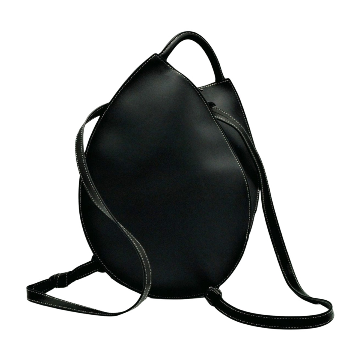 Sac à dos en cuir noir coté dos